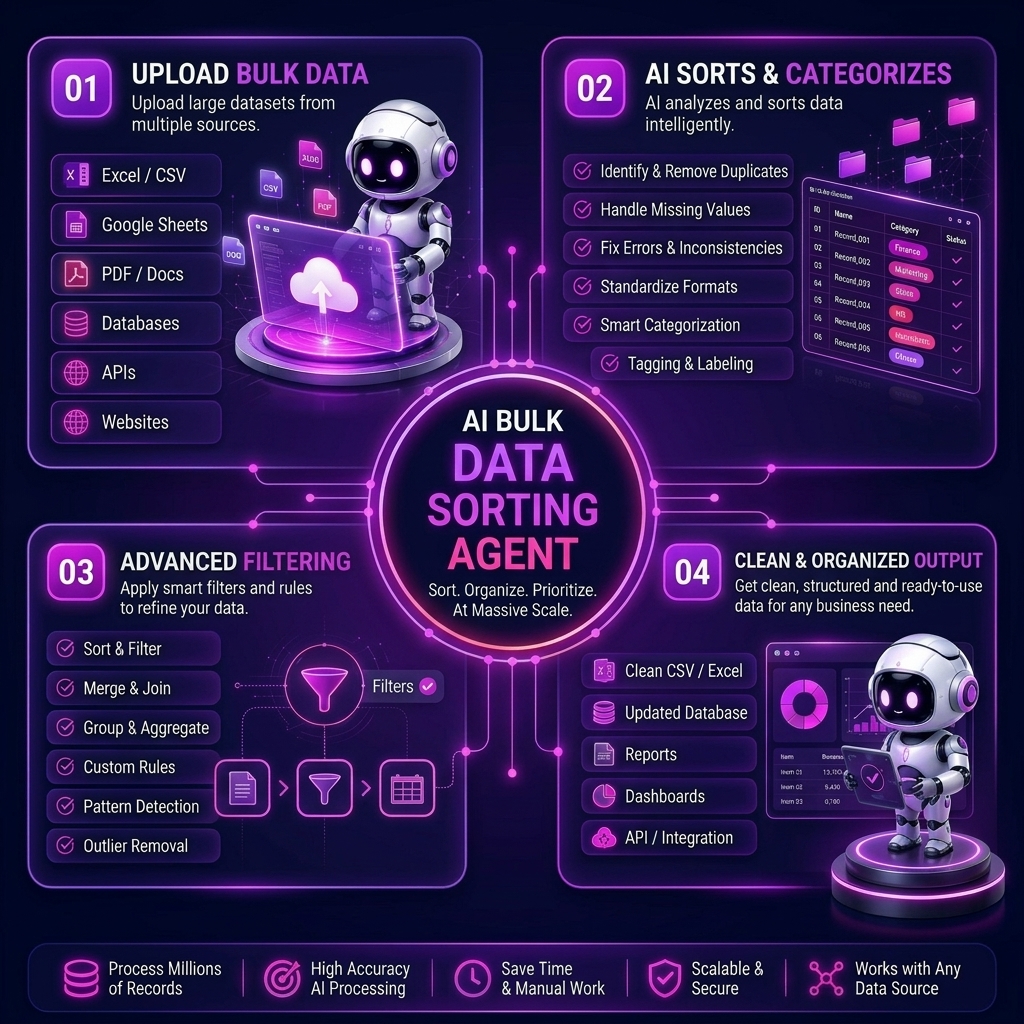AI Bulk Data Management Agent in action dashboard