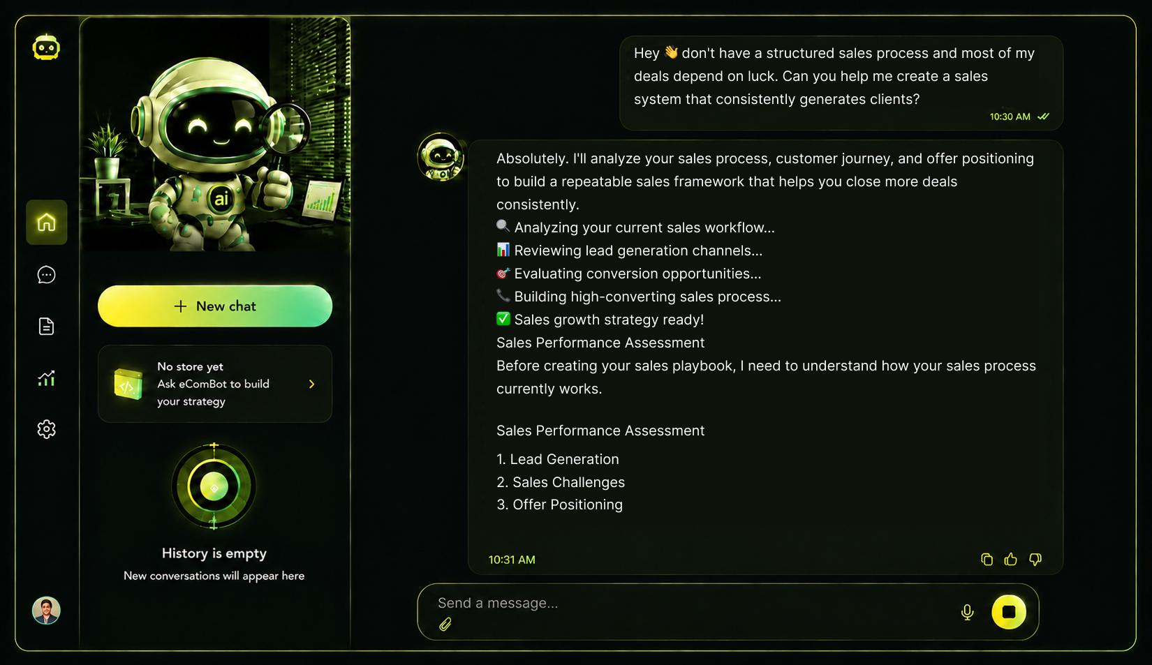 AI English tutor dashboard and lesson screen