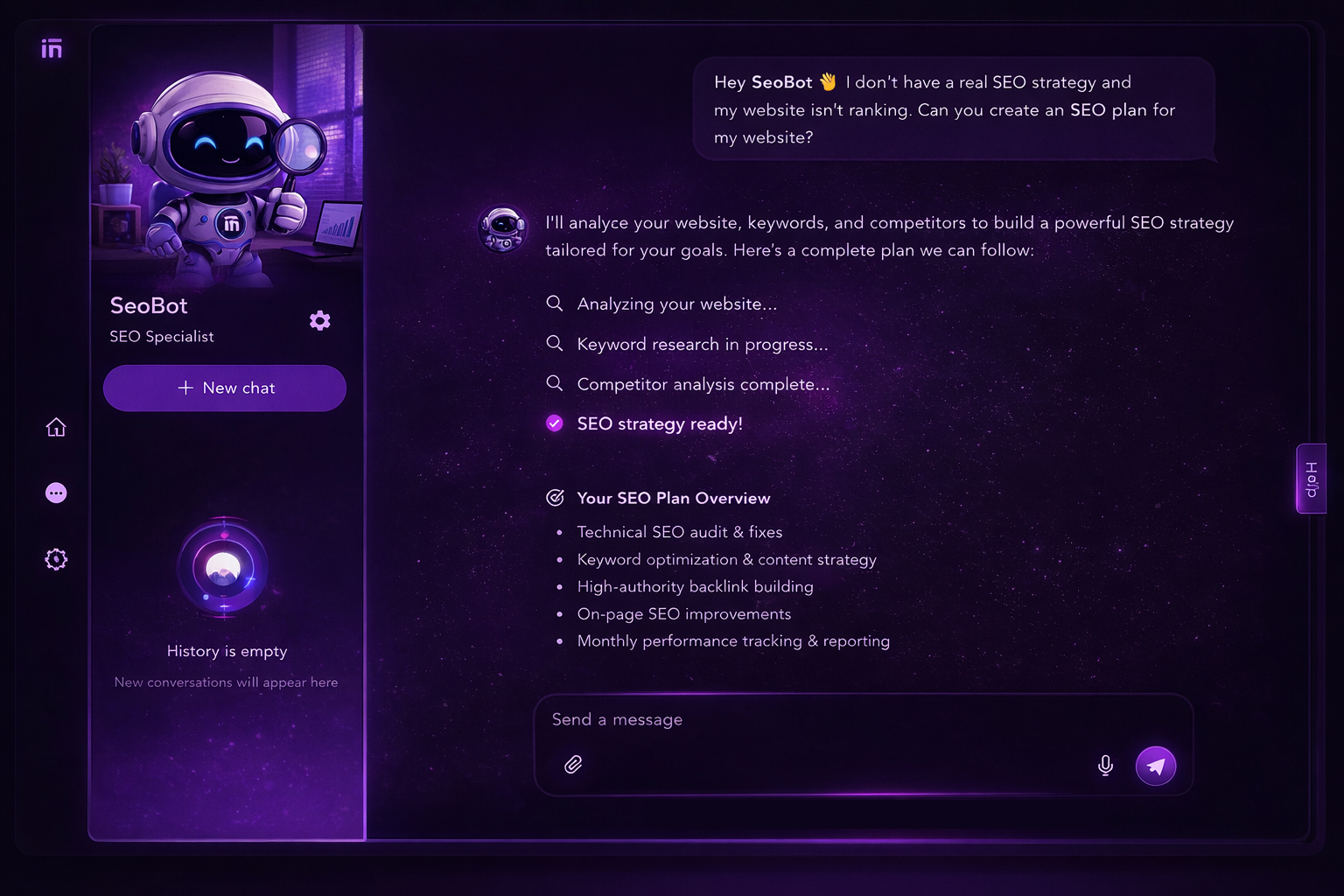 Lead generation workflow screen from Link Agent AI dashboard